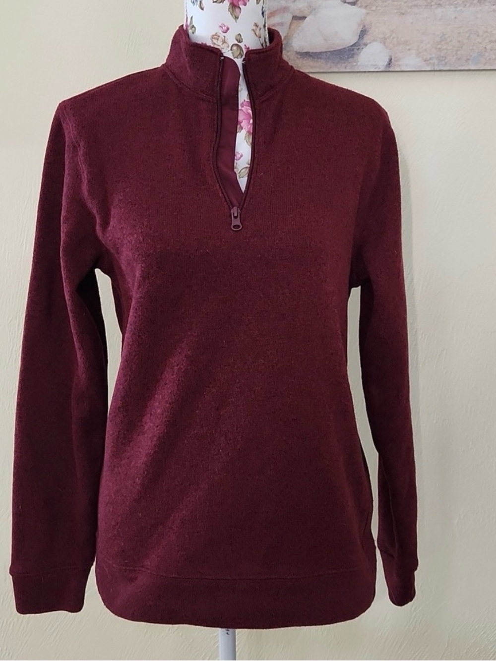 Old Navy Women's Half-Zip Pullover Sweatshirt - Burgundy